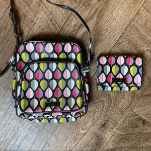 Vera Bradley moon blooms crossbody purse and wallet